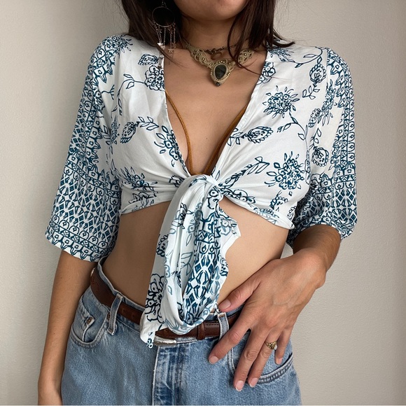 Mandala Wrap Crop Top - Picture 4 of 5